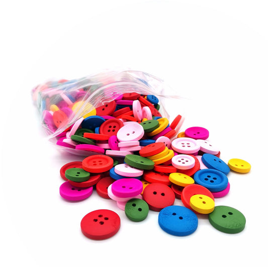 Buttons, Wooden, Assorted Shapes & Sizes, Diameters 12 - 20mm.