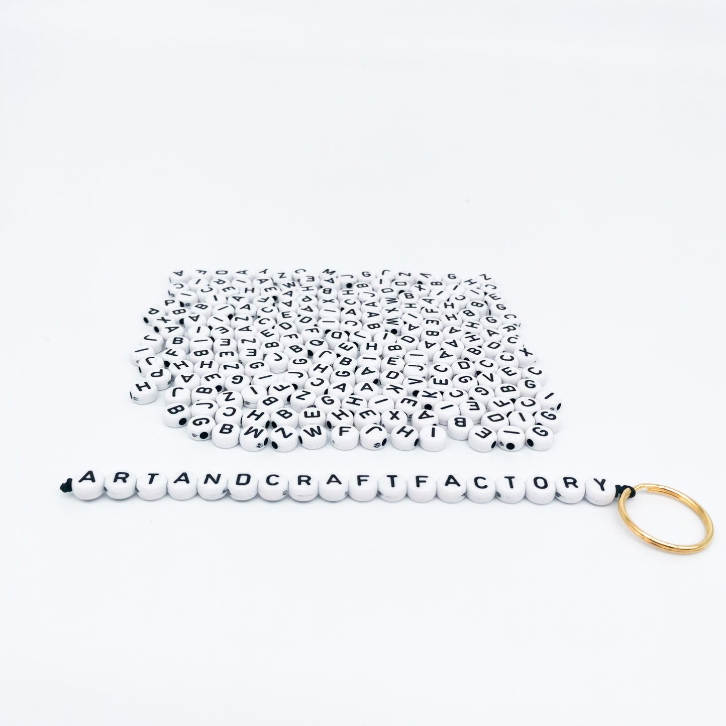 Alphabet Beads, Plastic, Round, Diameter 7mm.