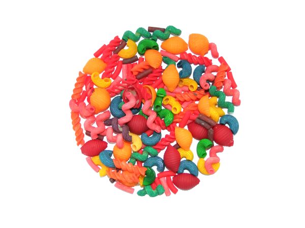 Pasta, Mixed, coloured with child safe dyes.