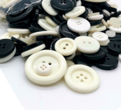 Buttons, Plastic, Assorted Sizes.