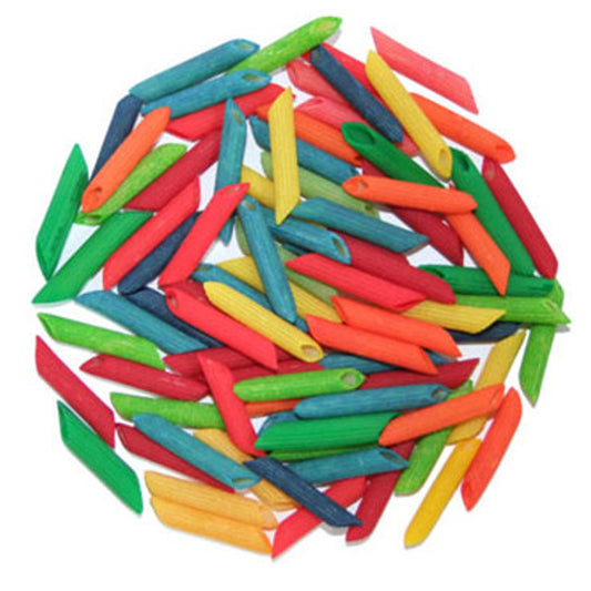 Pasta, Penne, coloured with child safe dyes.