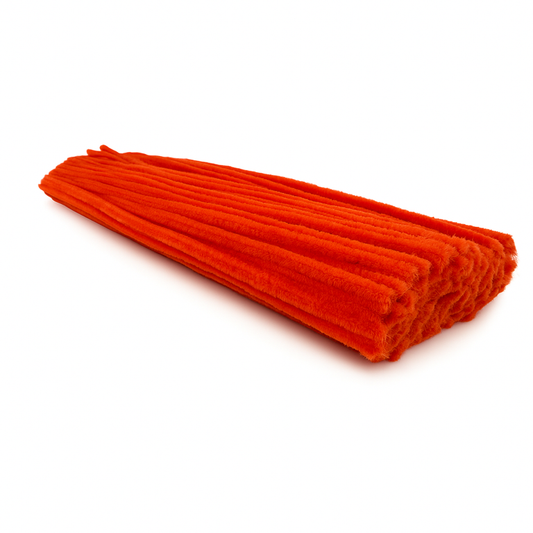 Pipecleaner, Deluxe, Chenille, Diameter 6mm, Length 300mm,Orange, 100 pack.