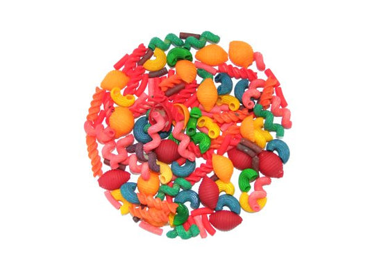Pasta, Mixed, coloured with child safe dyes.