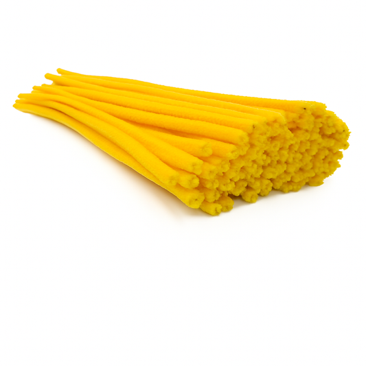 Pipecleaner, Deluxe, Chenille, Diameter 6mm, Length 300mm,Yellow, 100 pack.