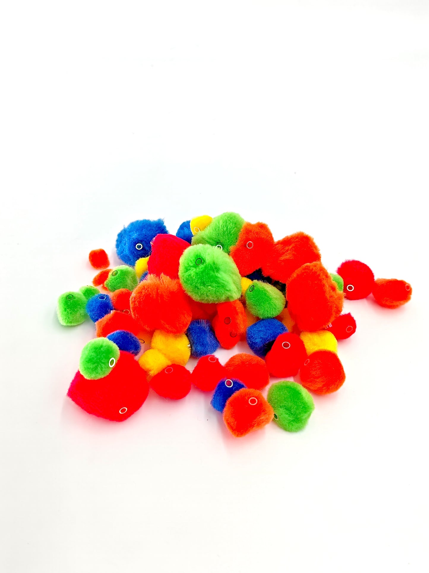 Pom Poms, Beaded Centre, Assorted Diameters 25, 30 & 40mm.